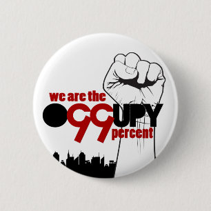 Occupy wall street -私達は99%です 缶バッジ