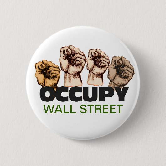 Occupy wall street 缶バッジ (正面)