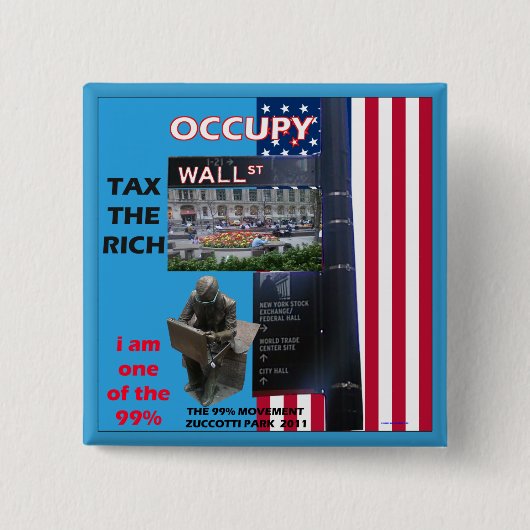 Occupy wall street - Zuccotti公園2011年 缶バッジ (正面)