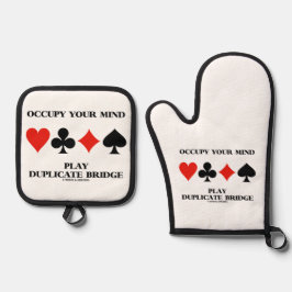 Occupy Your Mind Play Duplicate Bridge Card Suits 鍋つかみ&鍋敷きセット