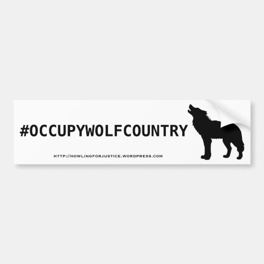 #OCCUPYWOLFCOUNTRY バンパーステッカー (正面)