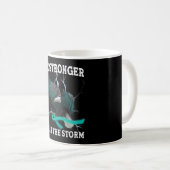 OCDおよびPTSDイーグルティール(緑がかった色)リボン認識度をテーマT- コーヒーマグカップ (正面右)