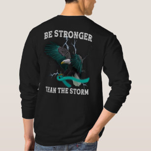 OCDおよびPTSDイーグルティール(緑がかった色)リボン認識度をテーマT- Tシャツ