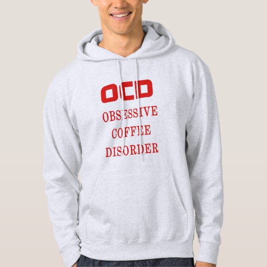 OCDの執拗なコーヒー無秩序の赤くおもしろいなユーモアのある パーカ (正面)