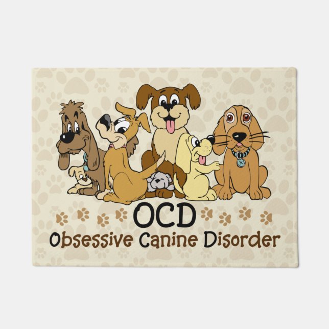 OCDの執拗な犬の無秩序 ドアマット (正面)