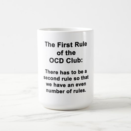 OCDクラブの最初の規則 コーヒーマグカップ (中央)