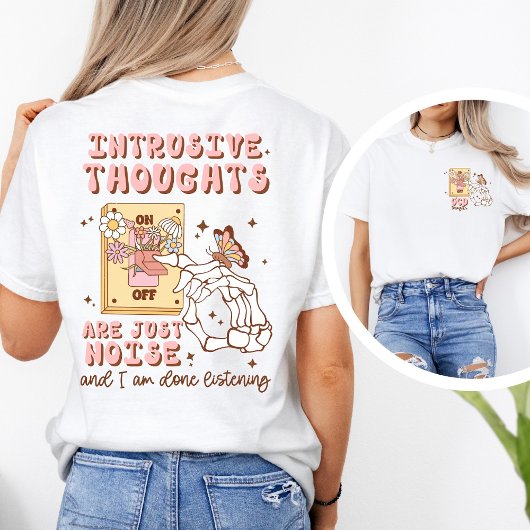 OCD啓発 レトロかわいい「強迫性障害をスイッチオフ」  Tシャツ