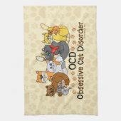 OCD執拗な猫の無秩序 キッチンタオル (縦)