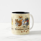 OCD執拗な猫の無秩序 ツートーンマグカップ (正面右)