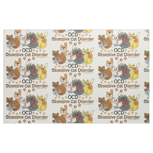 OCD執拗な猫の無秩序 ファブリック (ファットクウォーター)