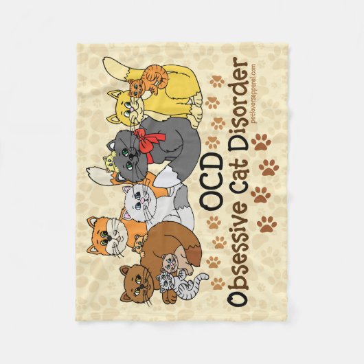 OCD執拗な猫の無秩序 フリースブランケット (正面)