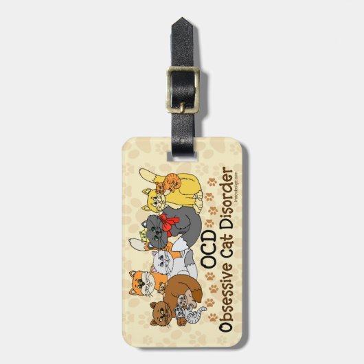 OCD執拗な猫の無秩序 ラゲッジタグ (正面縦)