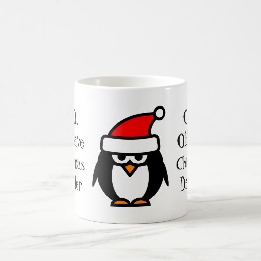 OCD強迫性おもしろいクリスマス障害コーヒーマグ コーヒーマグカップ (中央)