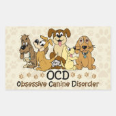 OCD強迫性犬病 長方形シール (正面)