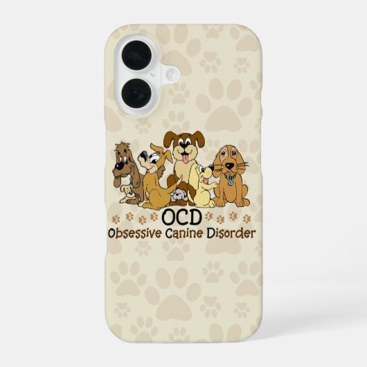 OCD 強迫性イヌ症候群 iPhone 16ケース (裏面)
