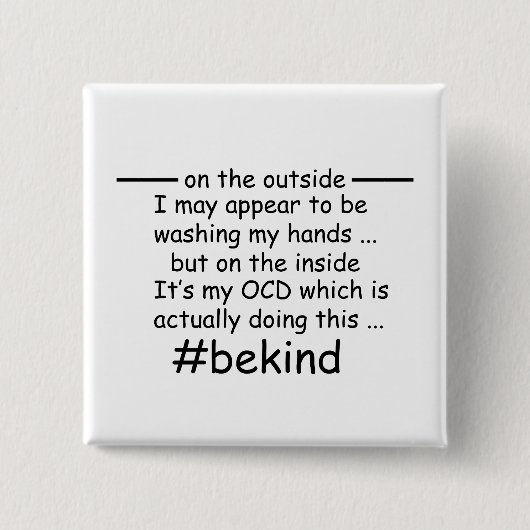 OCD – 強迫性障害認識度 缶バッジ (正面)