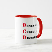OCD - 赤と黒の強迫チョコレート障害 マグカップ (正面右)