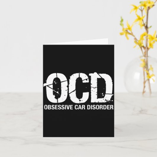 Ocd Obsessive Car Disorder Funny Lover Garage Guy  カード (黄色い花)