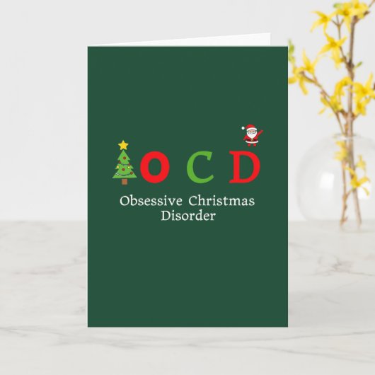 OCD Obsessive Christmas Disorder Funny Holiday Pun カード (黄色い花)