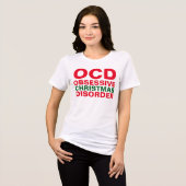 OCD、Tシャツおもしろい強迫異常 トライブレンドTシャツ (正面全面)