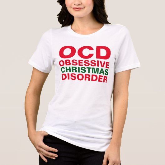 OCD、Tシャツおもしろい強迫異常 トライブレンドTシャツ (正面)