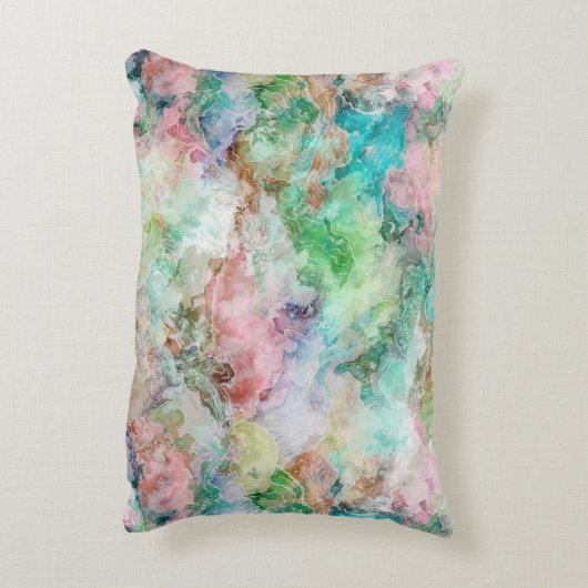 Ocean Abstract Watercolor Grunge Pattern  アクセントクッション (裏面(縦))