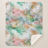 Ocean Abstract Watercolor Grunge Pattern  シェルパブランケット (正面)