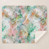 Ocean Abstract Watercolor Grunge Pattern  シェルパブランケット (正面(横))