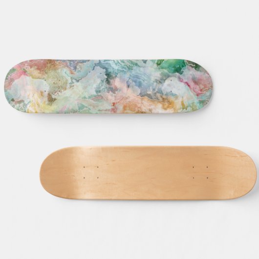 Ocean Abstract Watercolor Grunge Pattern スケートボード (横)