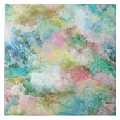 Ocean Abstract Watercolor Grunge Pattern  タイル (正面)