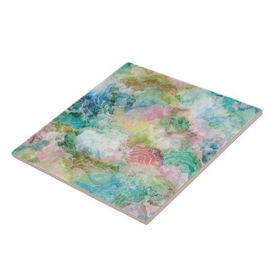 Ocean Abstract Watercolor Grunge Pattern  タイル (側面)