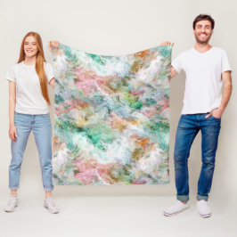 Ocean Abstract Watercolor Grunge Pattern  フリースブランケット