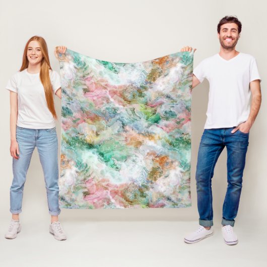 Ocean Abstract Watercolor Grunge Pattern  フリースブランケット (インサイチュ)