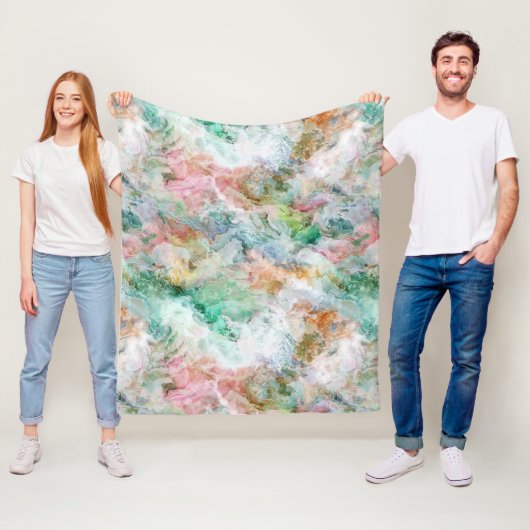 Ocean Abstract Watercolor Grunge Pattern  フリースブランケット (インサイチュ)