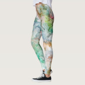 Ocean Abstract Watercolor Grunge Pattern  レギンス (左)