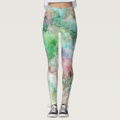 Ocean Abstract Watercolor Grunge Pattern  レギンス (正面)