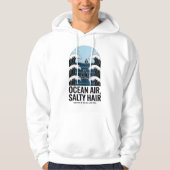 Ocean Air Salty Hair Sailing Wave Design パーカ (正面)