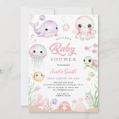 Ocean Animal Baby Shower 招待状 (正面)