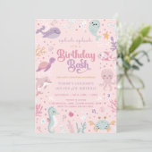 Ocean Animal Birthday Invitations. Joint Birthday  招待状 (スタンド正面)