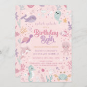 Ocean Animal Birthday Invitations. Joint Birthday  招待状 (正面/裏面)