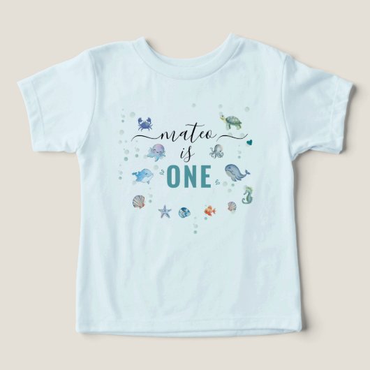 Ocean Animal One 名前入り 1歳の誕生日 (デザイン正面)