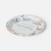 Ocean Animals Birthday ペーパープレート (アングル)