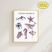 Ocean Animals Educational Poster ポスター