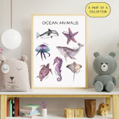 Ocean Animals Educational Poster ポスター