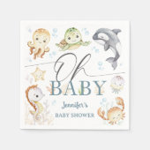 Ocean Baby Shower Gender Neutral Under The Sea スタンダードカクテルナプキン (正面)