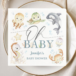Ocean Baby Shower Gender Neutral Under The Sea スタンダードカクテルナプキン