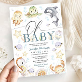 Ocean Baby Shower Gender Neutral Under The Sea 招待状
