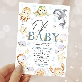 Ocean Baby Shower Gender Neutral Under The Sea 招待状