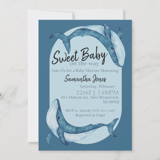 Ocean Baby Shower Invitation 招待状 (正面)