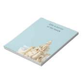 Ocean Beach Birds Blue Sky Cream Sand Castle ノートパッド (回転)